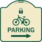 Signmission Parking W/ Lock Cycle & Right Arrow Heavy-Gauge Aluminum Sign, 18" x 18", TG-1818-23473 A-DES-TG-1818-23473 - alternate 1
